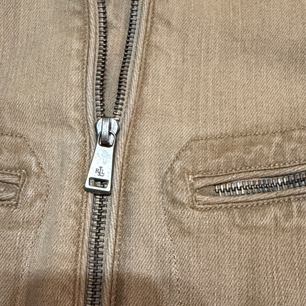 Ralph Lauren Jeans Company Denim Tan Moto Jacket, Full Zip size 6 - Picture 7 of 15